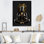 Déesse africaine noire et dorée en lotus sur toile