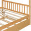 Lit double naturel avec lit gigogne simple, structure, 2 têtes de lit, matériau en bois de pin idéal pour dormir, maximiser l'espace dans la chambre à coucher, amusant-130190499