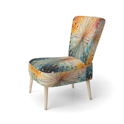 Chaise d'appoint rembourrée Mid-Century moderne Mid-Century Sunburst Serenade I