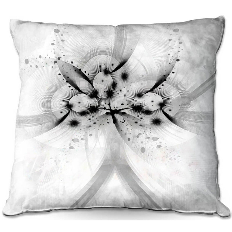 Coussin 1 jeté en particule de la canapé dieu, 18 po x 18 po, Blanc / noir / gris