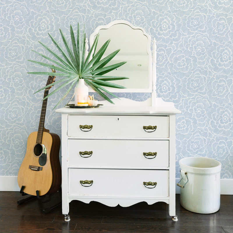 Rouleau de papier peint L 33 pi x l 20,5 po Seese, Bleu