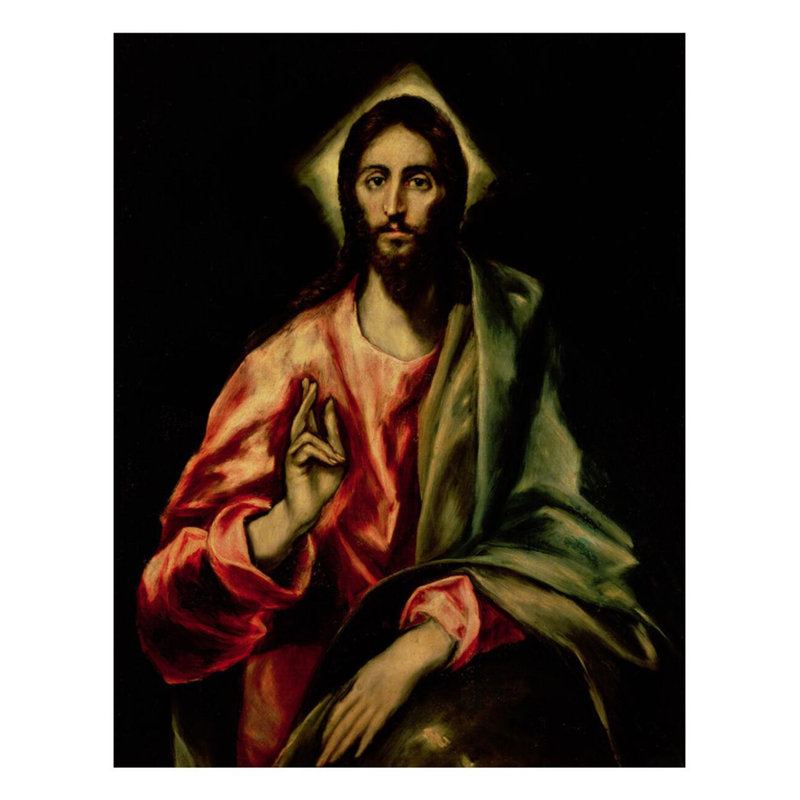 «Christ Blessing» par El Greco - Estampe numérique, H 28 po x l 22 po
