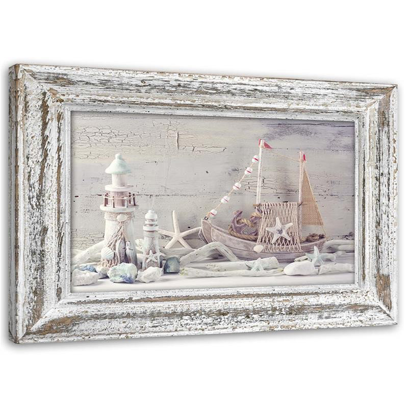 Maritime Shabby Elegance - Wrapped Canvas Print, 40cm H x 60cm W