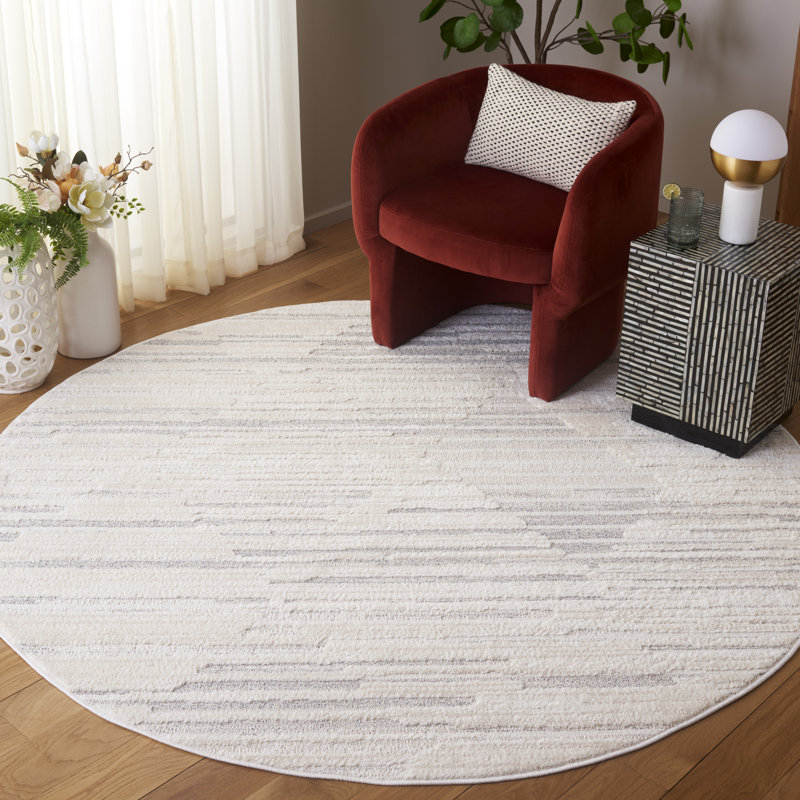 Elmhurst Performance Abstract Rug, Round 6'7"