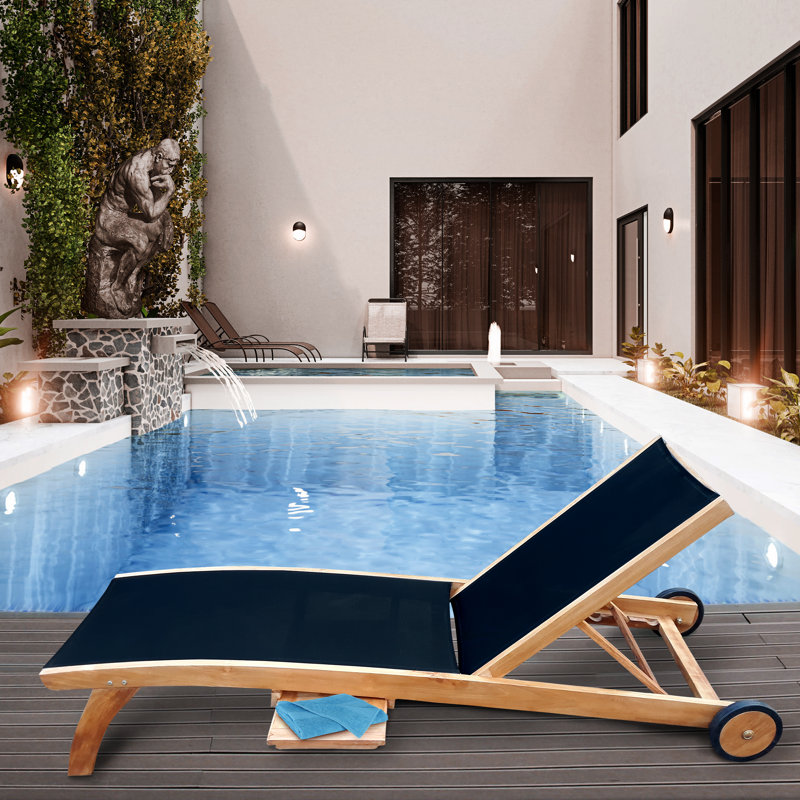 Bahama Outdoor Teak Chaise Lounge