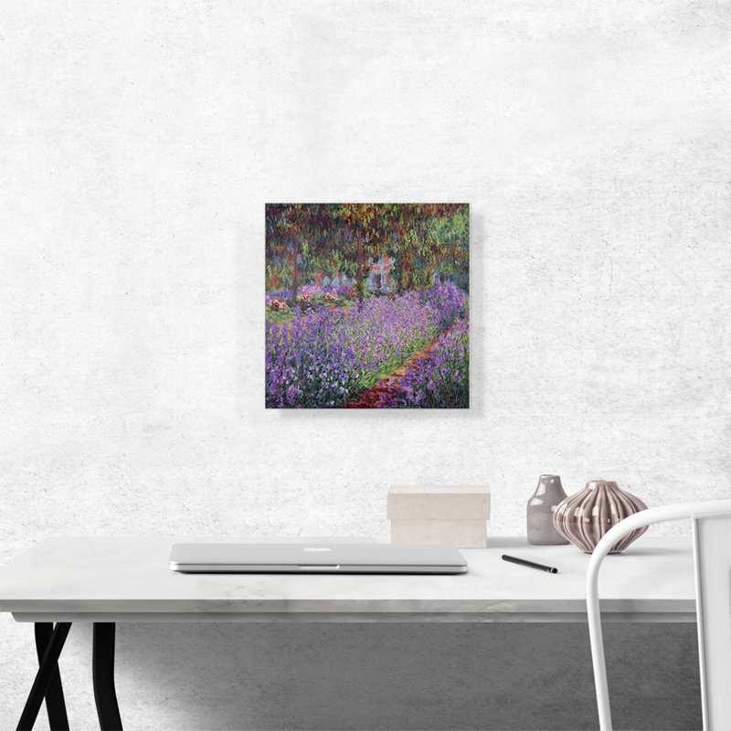 «Irises in Monet's Garden» par Claude Monet, reproduction d'art sur toile tendue, H 12 po x l 12 po x P 0,75 po