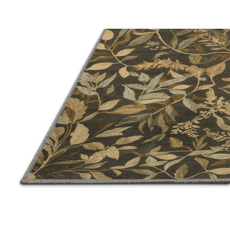 Machine Washable Nature Brown Area Rug, Rectangle 3' x 5'