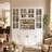 63" Wide China Cabinet with Glass Doors, 13 Shelves, 2 Drawers and Adjustable Storage