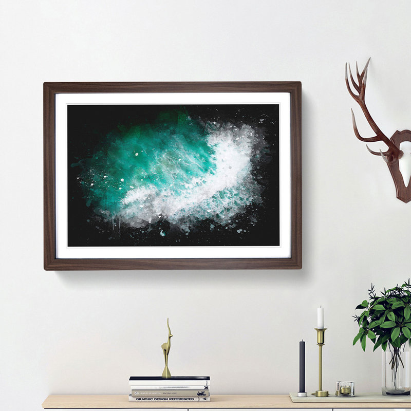 Patterns of the Ocean in Brazil - Picture Frame Graphic Art Print, 33cm H x 45cm W x 2cm D, Walnut Framed