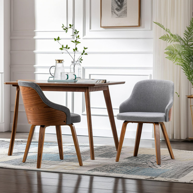 Chaise rembourrée en tissu Hye, Gris