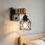 Ensemble de 2 appliques murales de style campagnard en bois et métal noir, luminaires muraux industriels rétro câblés avec douille E26 pour le couloir de la salle de bain