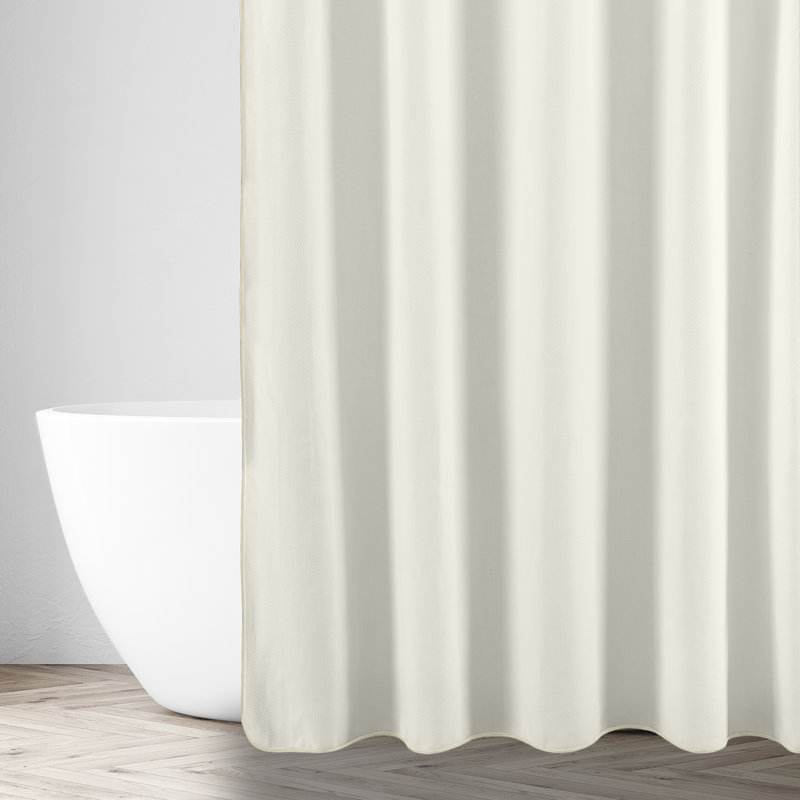 Bodrum Solid Color Shower Curtain, Ivory