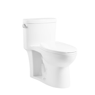 Toilette monobloc Siphonic - chasse simple 4,8 l, conception moderne compacte, siphon de 30 mm, 12 po