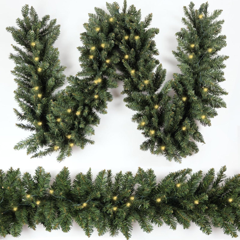 Guirlande de Noël avec 100 lumières DEL, style luxuriant et vert classique