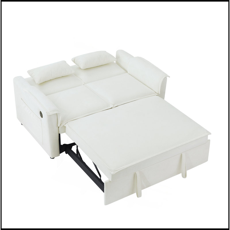 Canapé-lit convertible en tissu Modern, Ivoire ivoire