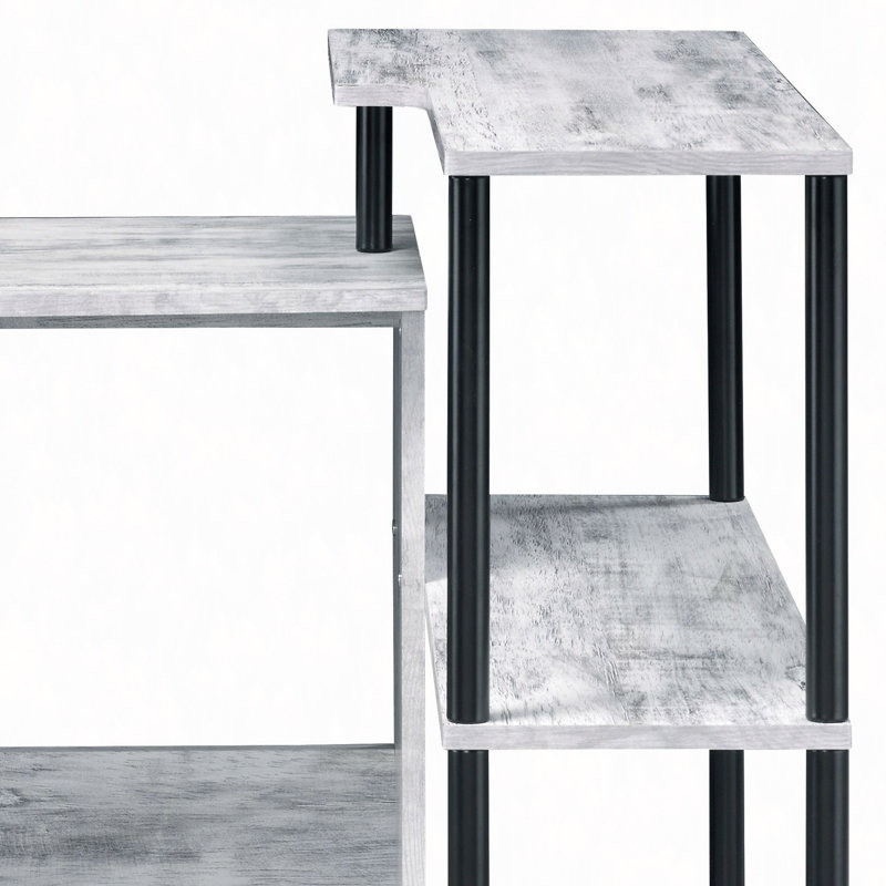 Antique White & Black Finish Writing Desk, White
