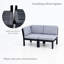 Ensemble de conversation modulaire pour patio pour 5 personnes avec coussins, ensemble de conversation de 6 pièces imperméable toutes saisons pour l'extérieur, gris-311572027