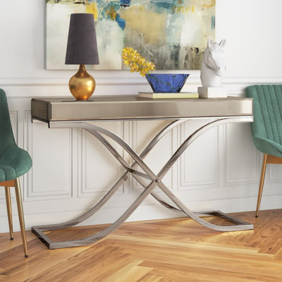 Jeffery 48'' Glass Top Console Table