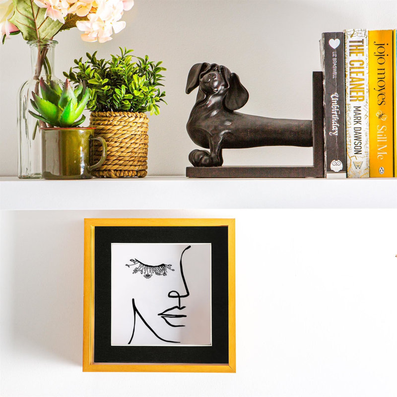 Nicola Spring - 3D Deep Box Photo Frames, Light Wood/Black, 13cm x 13cm