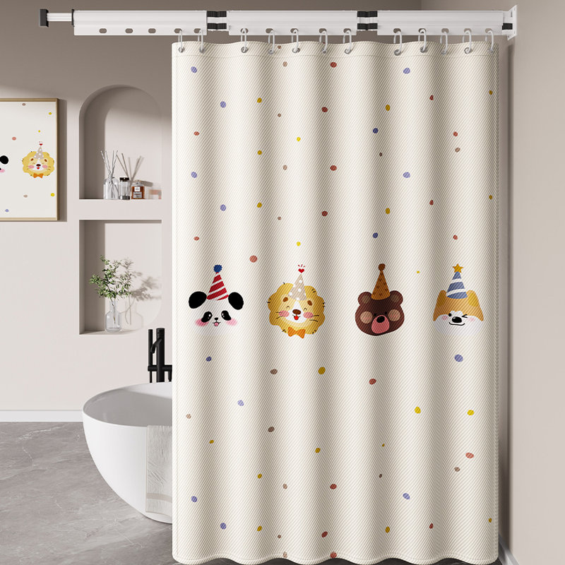 Ensemble de rideau de douche pliable, H 79 po x l 47 po