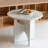 White Round Solid Wood Dining table