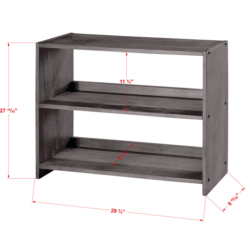 Frey  Standard Bookcase, 26" H x 30" W x 10" D, Antique Gray