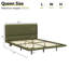Floating Bed Frame With LED Light, PU Leather Platform Bed, No Boxing Spring Needed, Assemble Easily, Queen Size-1663363478-1663363477