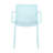 Summer 4Pcs Light Blue Stackable Armchairs With 55 Inch White Modern Table - Indoor/Outdoor Use, Ergonomic Design, Lightweight And Durable-111987709
