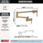 Modern Brushed Gold Pot Filler Kitchen Faucet, Wall Mount Kitchen Faucet, Champagne Bronze-23800850
