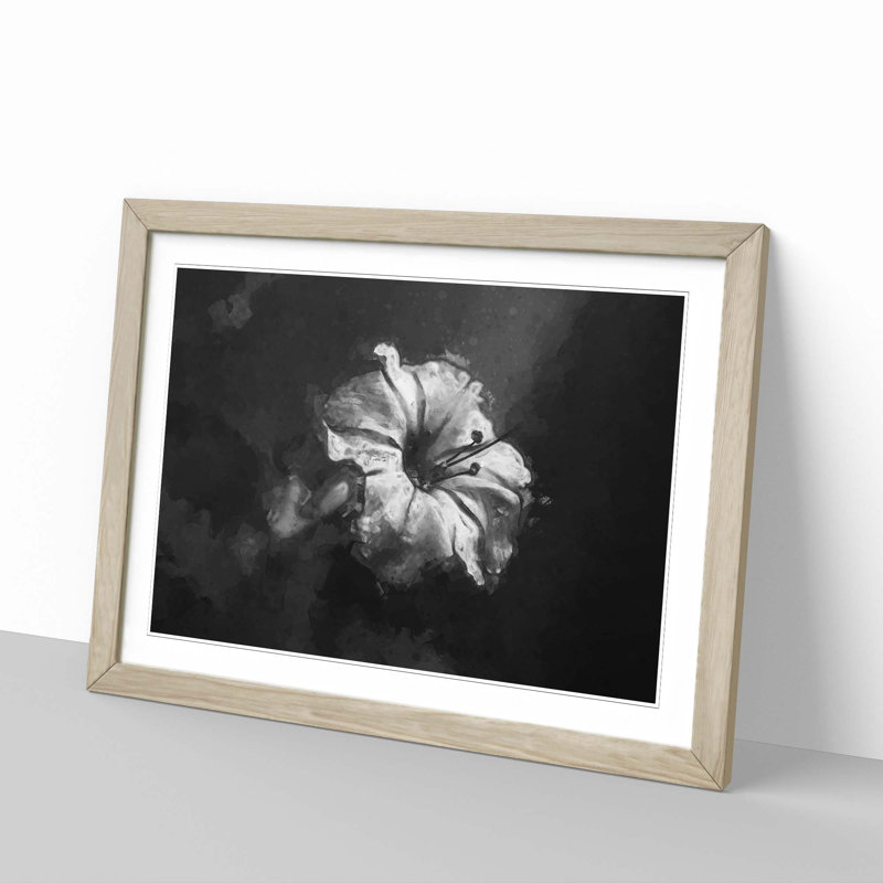 Geranium Flower in Abstract - Framed Print, Oak Framed, 62cm H x 87cm W x 2cm D