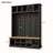 Farmhouse Wooden Style 78''H Modern Hall Tree with Wide Storage Seating Bench, Entryway Shoe Cabinet with 13 Compartments