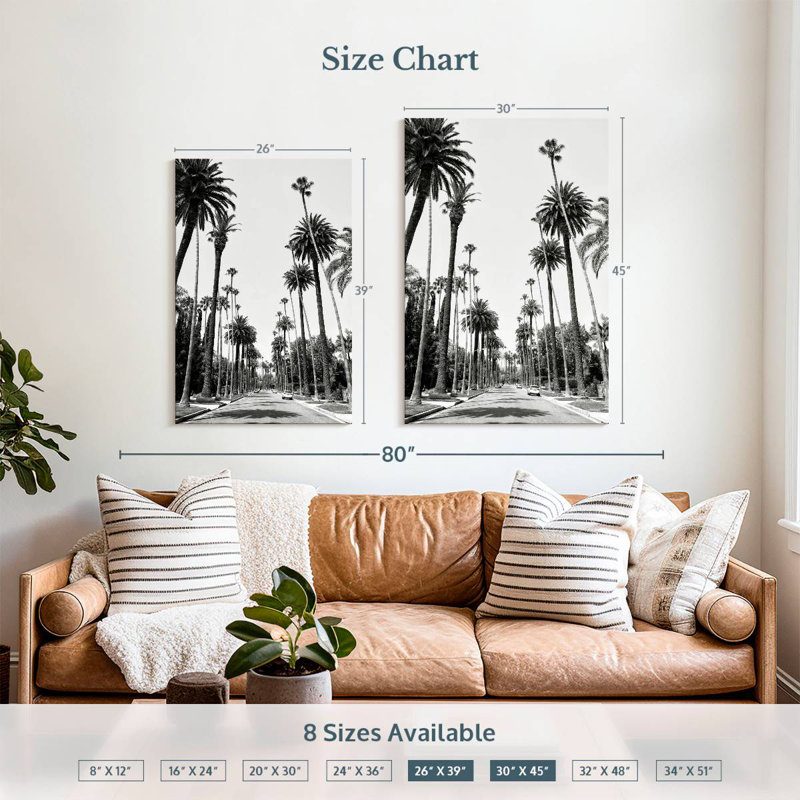 Californie noire - Palmeraie de Beverly Hills I, H 39 po x l 26 po