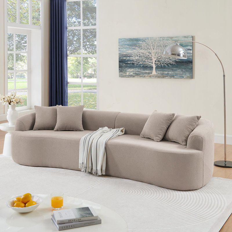 Canapé modulaire modulaire en tissu de laine d'agneau, Brun