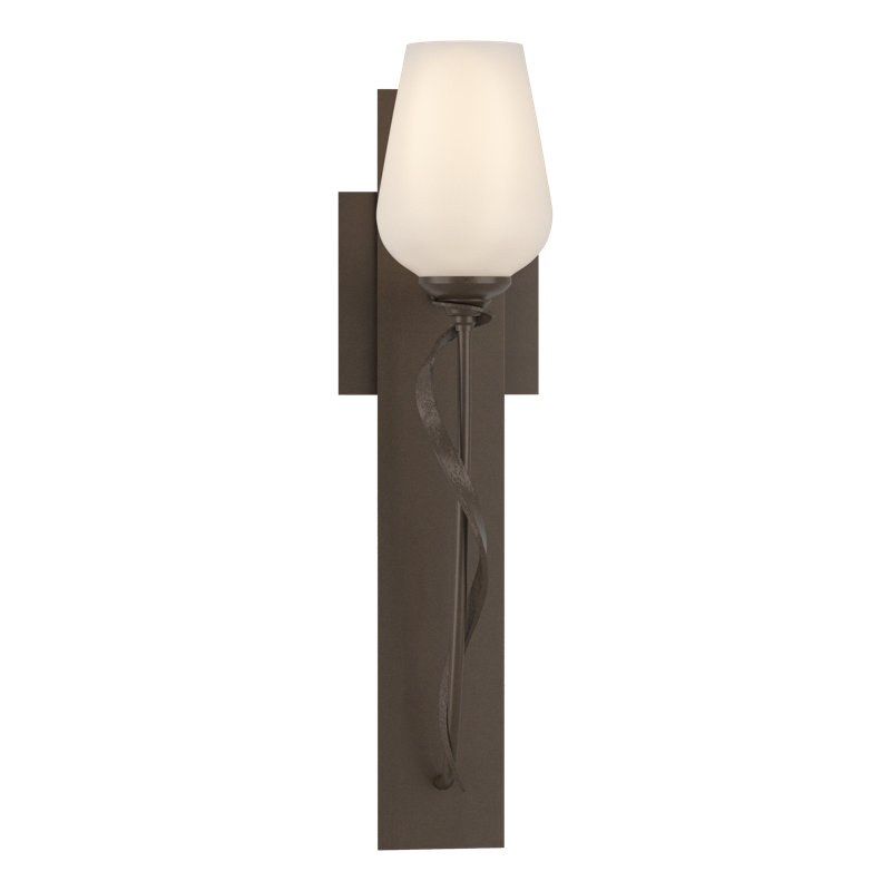 Flora 1 - Light Armed Sconce, Bronze, Opal White