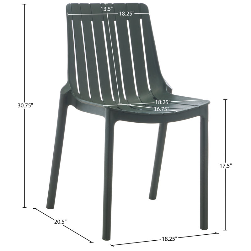 Chaise de patio en polypropylène Marilla, Green
