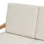 Causeuse d'extérieur en bois d'acacia avec coussins, finition naturelle avec tissu beige