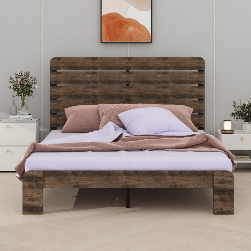 Base de lit plateforme en bois, Grand lit