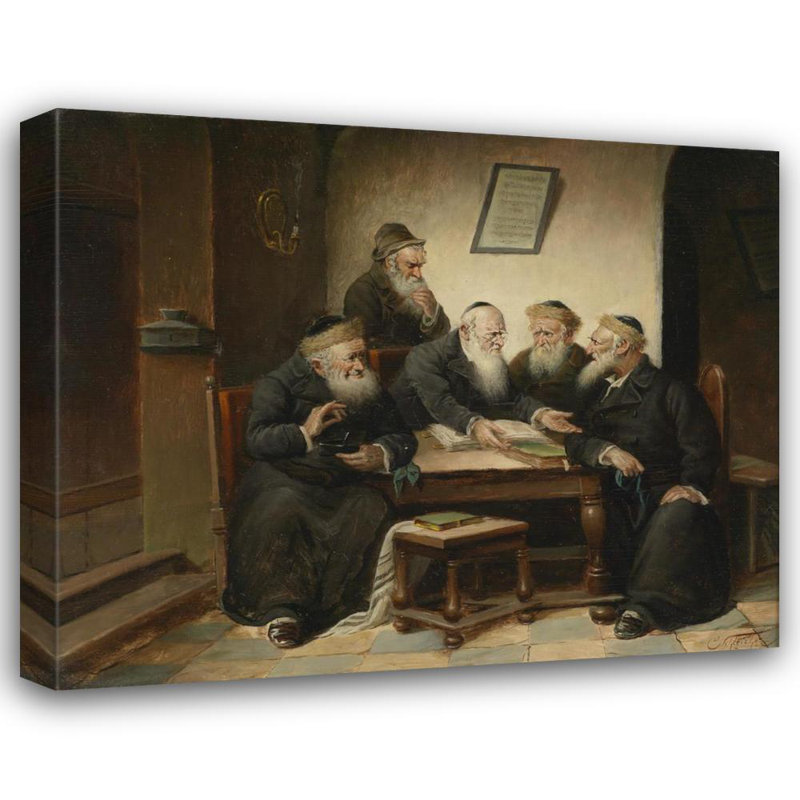 "With the Rabbi" par Carl Schleicher - Art mural sur toile tendue avec châssis, H 18 po x l 14 po