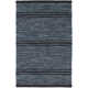 Malta Striped Handmade Handwoven Navy/Black Area Rug