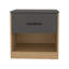 Table de bout avec table de chevet moderne à un tiroir de 19,7 po de hauteur avec tablette ouverte pour chambre à coucher, bureau personnel, salon, chêne naturel - gris mat