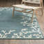 Tapis bleu / ivoire à bordure botanique Hennings-903004712