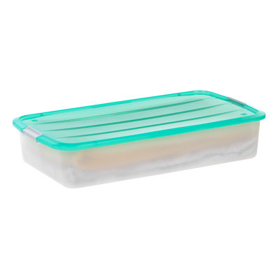 IRIS 50 QT. Latching Under Bed Storage Tote - Mint Green