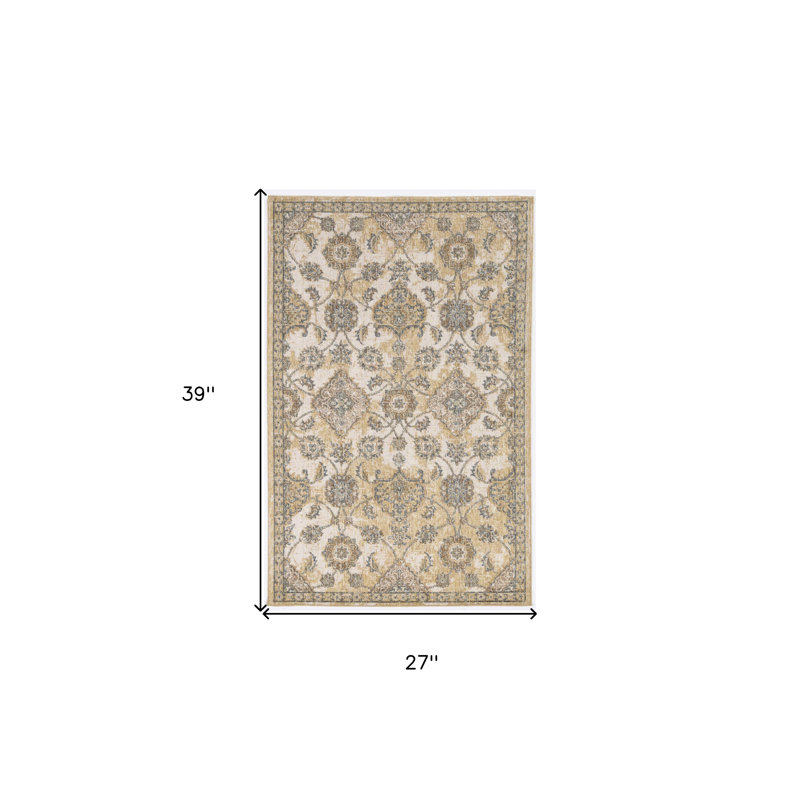 Tapis ivoire en laine Bodily, Rectangle 2 pi x 3 pi