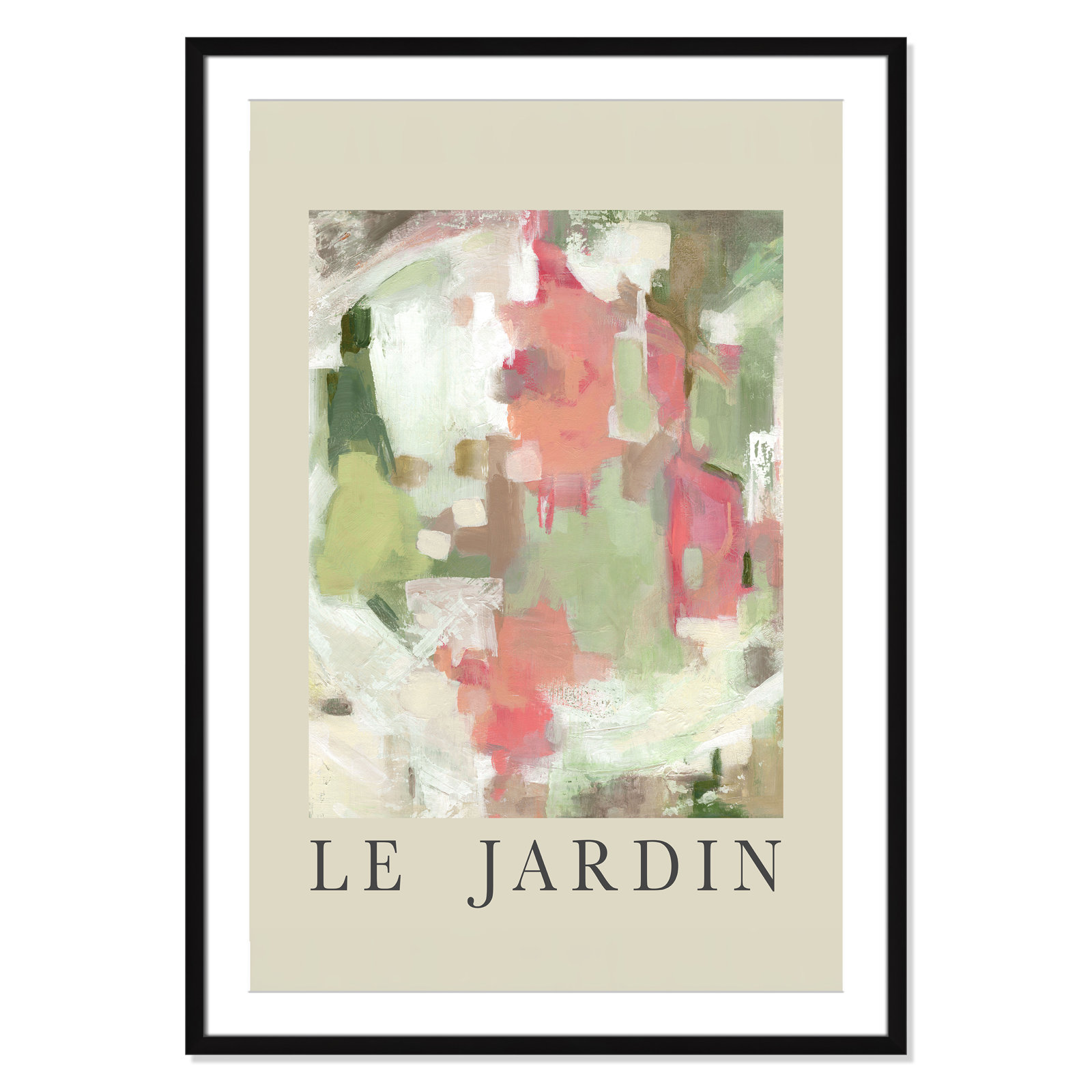 Botanical Poster Collection "Le Jardin" Print by Carol Robinson, Black Single Picture Frame, Yes, 41.5" H x 29.5" W x 1.25" D