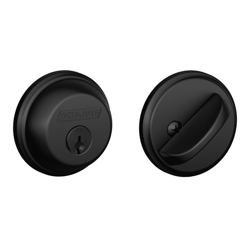 Single Cylinder Deadbolt, Matte Black, Yes