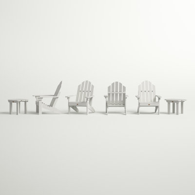 Anette Plastic Adirondack Chair with Table
