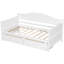 Lit de jour simple en bois avec 2 tiroirs, canapé-lit pour le salon de la chambre à coucher, aucun sommier nécessaire, blanc-1927637533