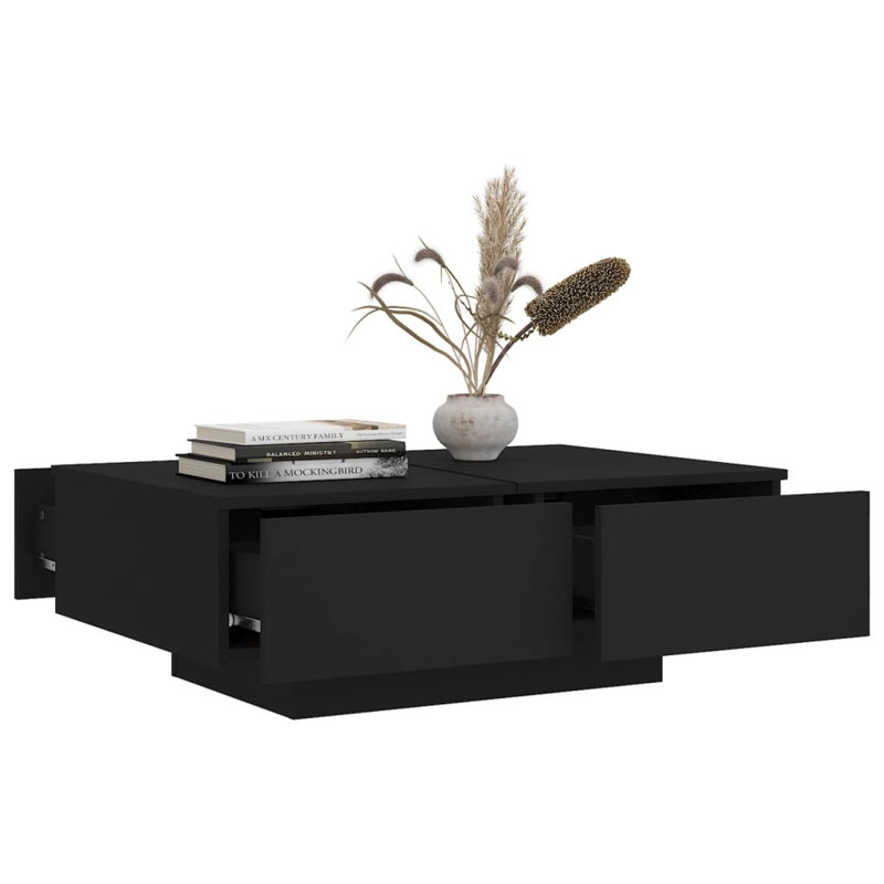 Table basse avec rangement Block, Noir