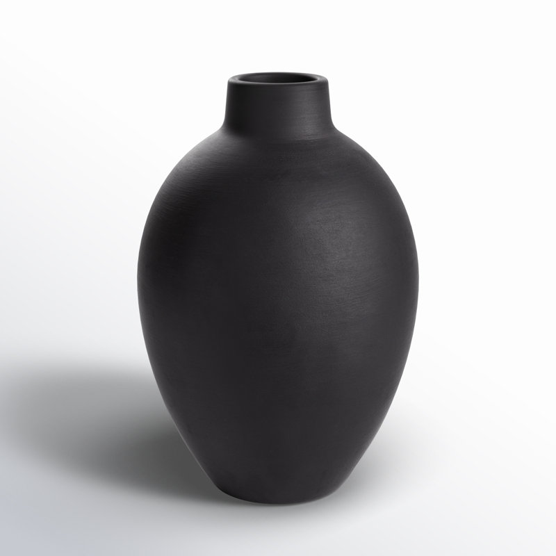 Chamel Handmade Table Vase, 12.75" H x 9.5" W x 9.5" D, Ecru