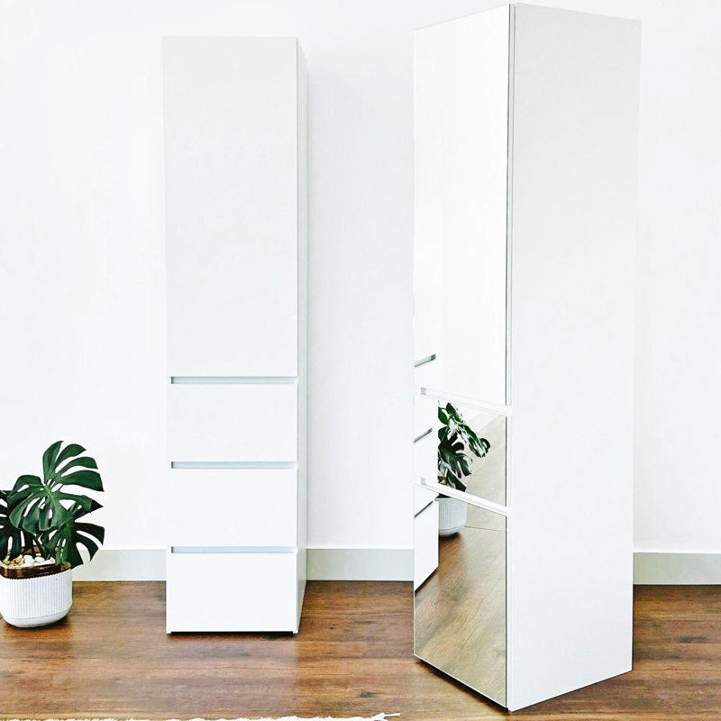 Modular Wood Closet System with Mirror